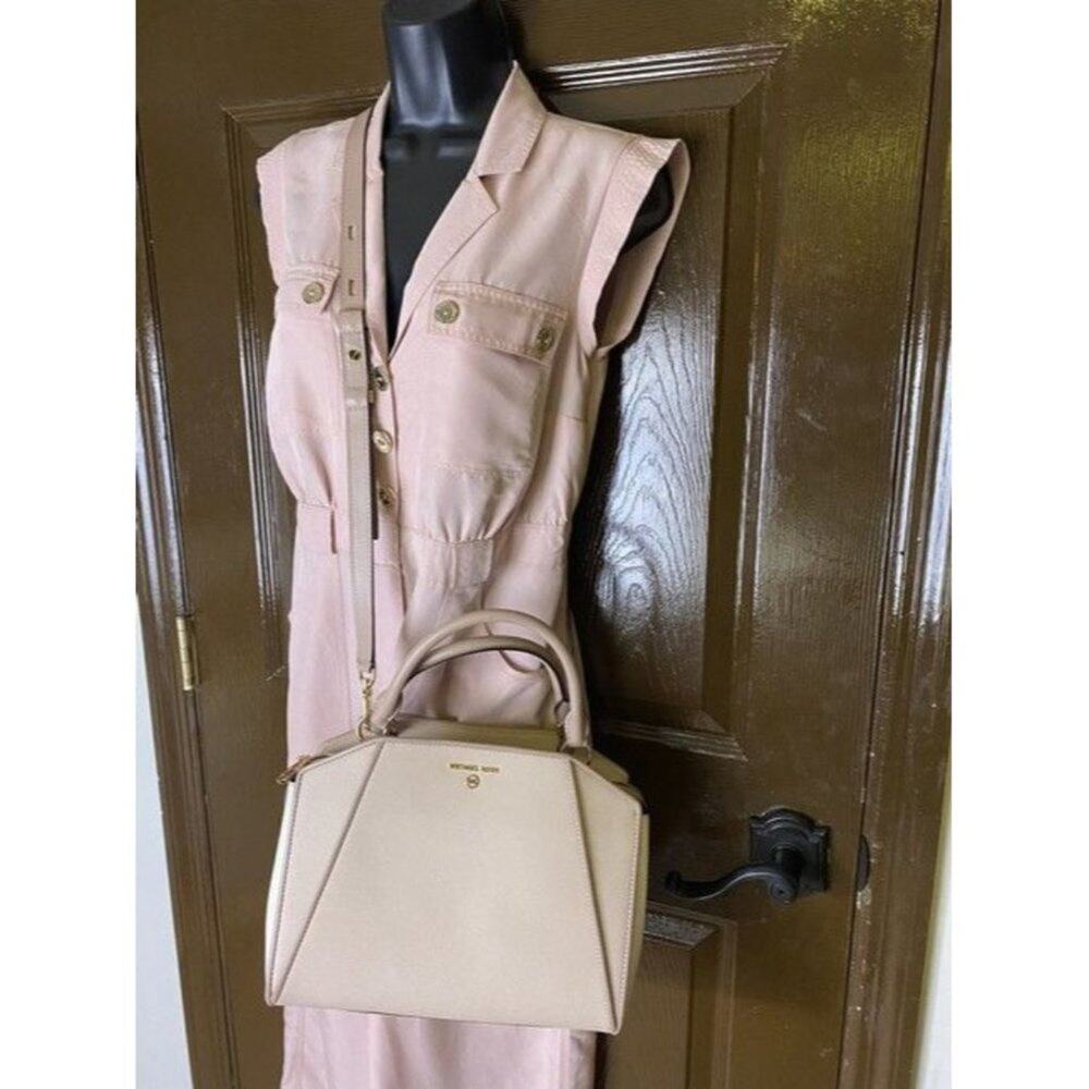 Michael Kors New Cleo Medium Satchel Soft Pink Saffiano Leather Cross Bo… - Picture 10 of 10